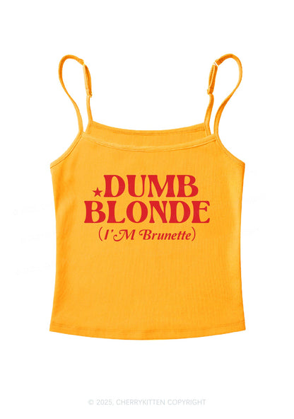 Dumb Blonde Brunette Y2K Spaghetti Strap Cami Cherrykitten