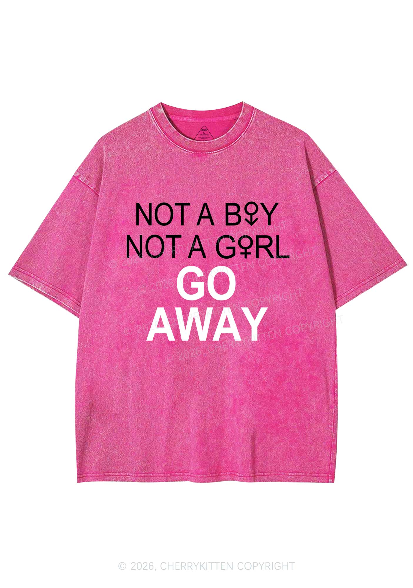 Go Away Pride Y2K Shirts Washed Tee Cherrykitten