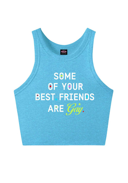 Your Best Friends Are Gay Pride Y2K Crop Tank Top Cherrykitten