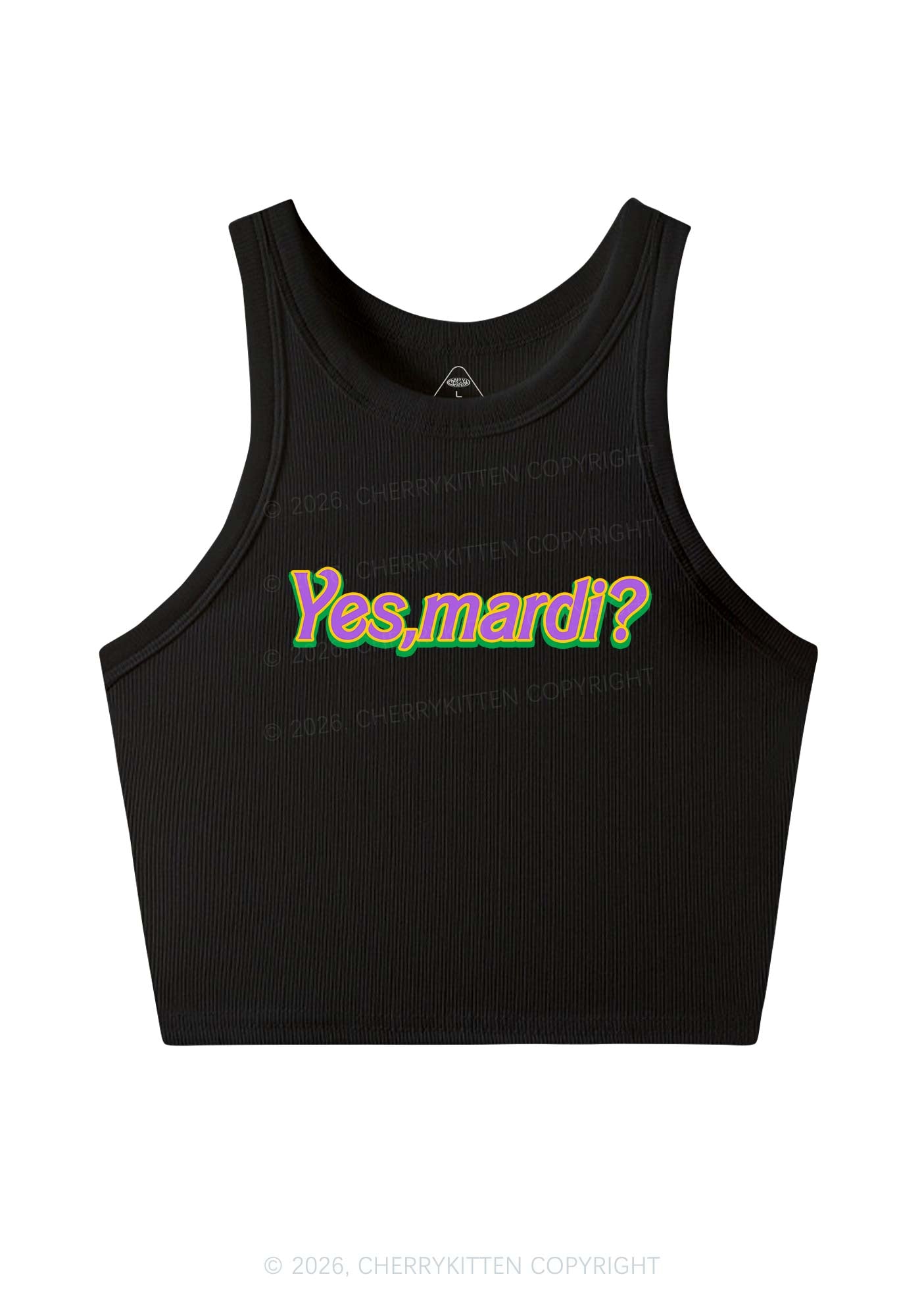 Yes Mardi Y2K Crop Tank Top Cherrykitten