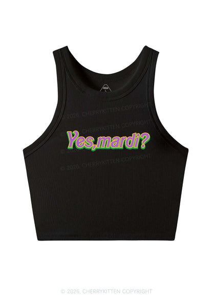 Yes Mardi Y2K Crop Tank Top Cherrykitten