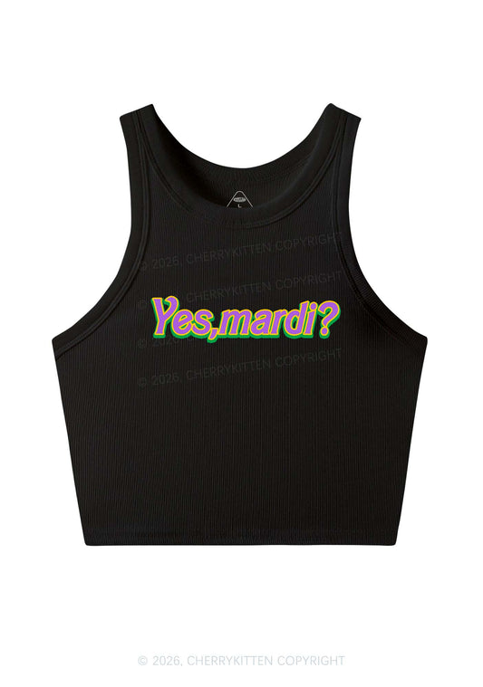 Yes Mardi Y2K Crop Tank Top Cherrykitten