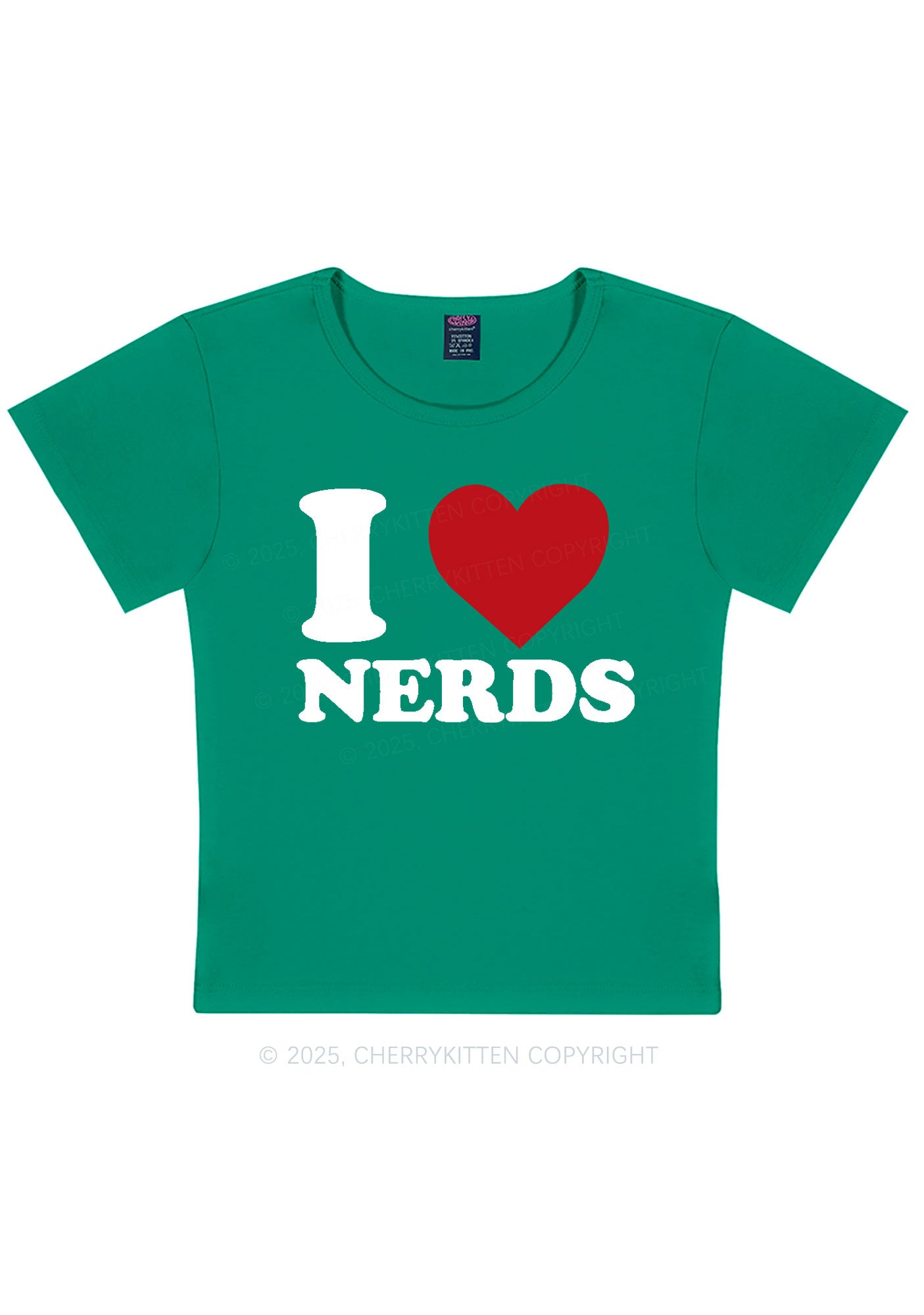 I Love Nerds Y2K Baby Tee