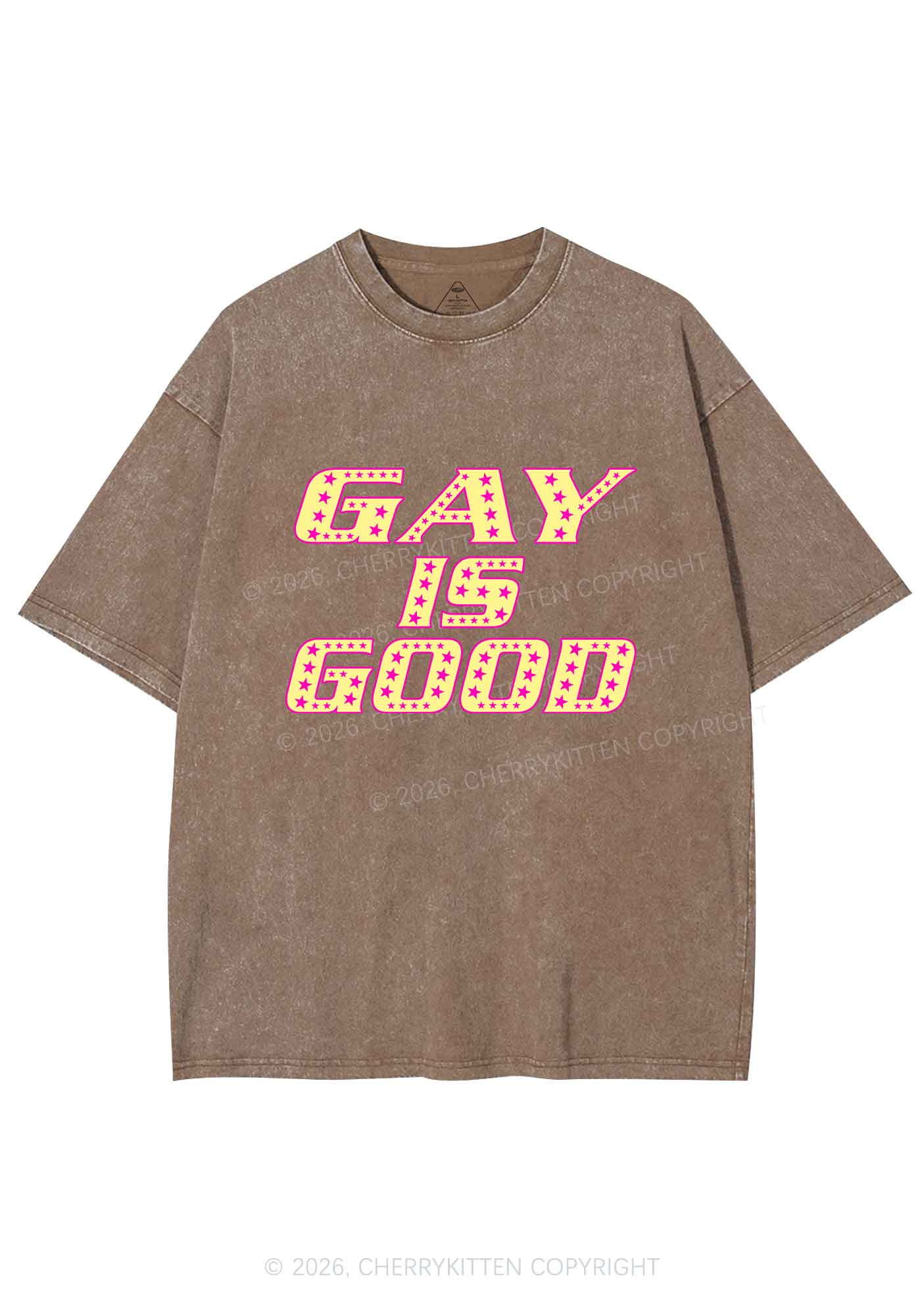 Gay Is Good Pride Y2K Shirts Washed Tee Cherrykitten
