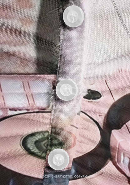 Dj Bunny Y2K Mesh Ruched? Waist??V Neck?Top Cherrykitten