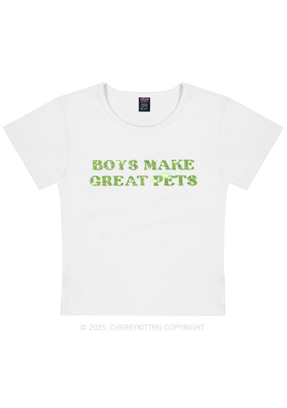 Curvy Rhinestone Boys Make Gr8 Pets Y2K Baby Tee Cherrykitten