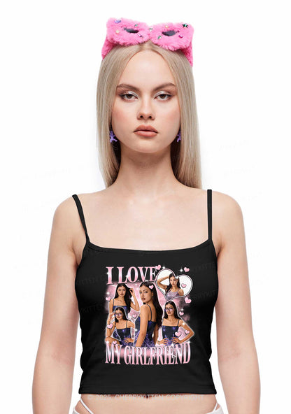 Custom Sparkly Heart I Love BF GF Y2K Spaghetti Strap Cami Cherrykitten