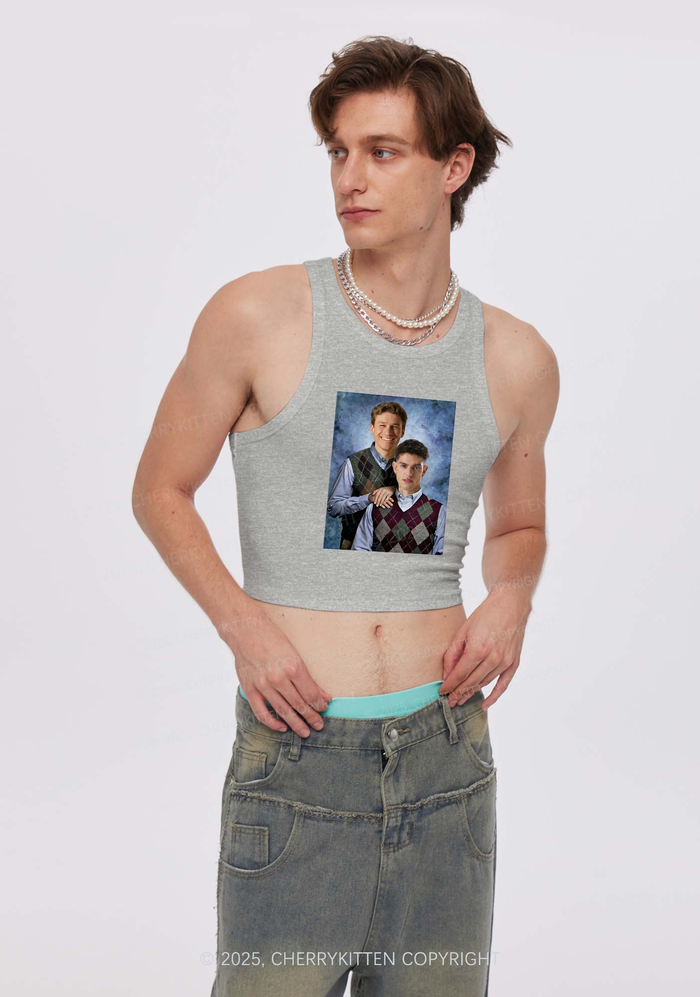 Custom Step Brothers Portrait Y2K Crop Tank Top Cherrykitten