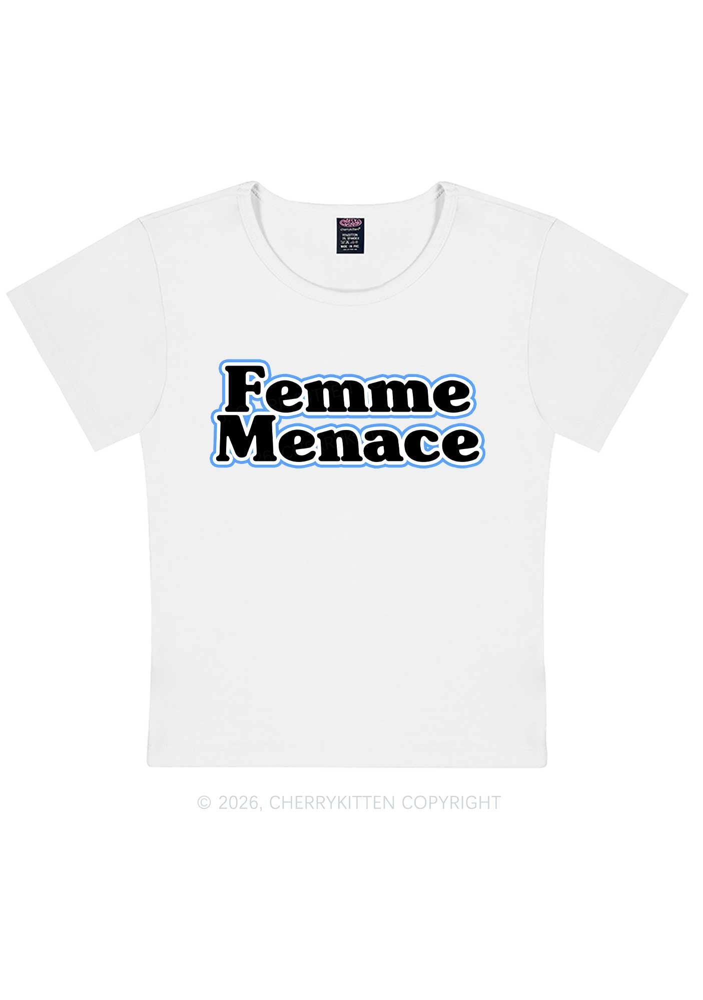 Femme Menace Pride Y2K Baby Tee Cherrykitten