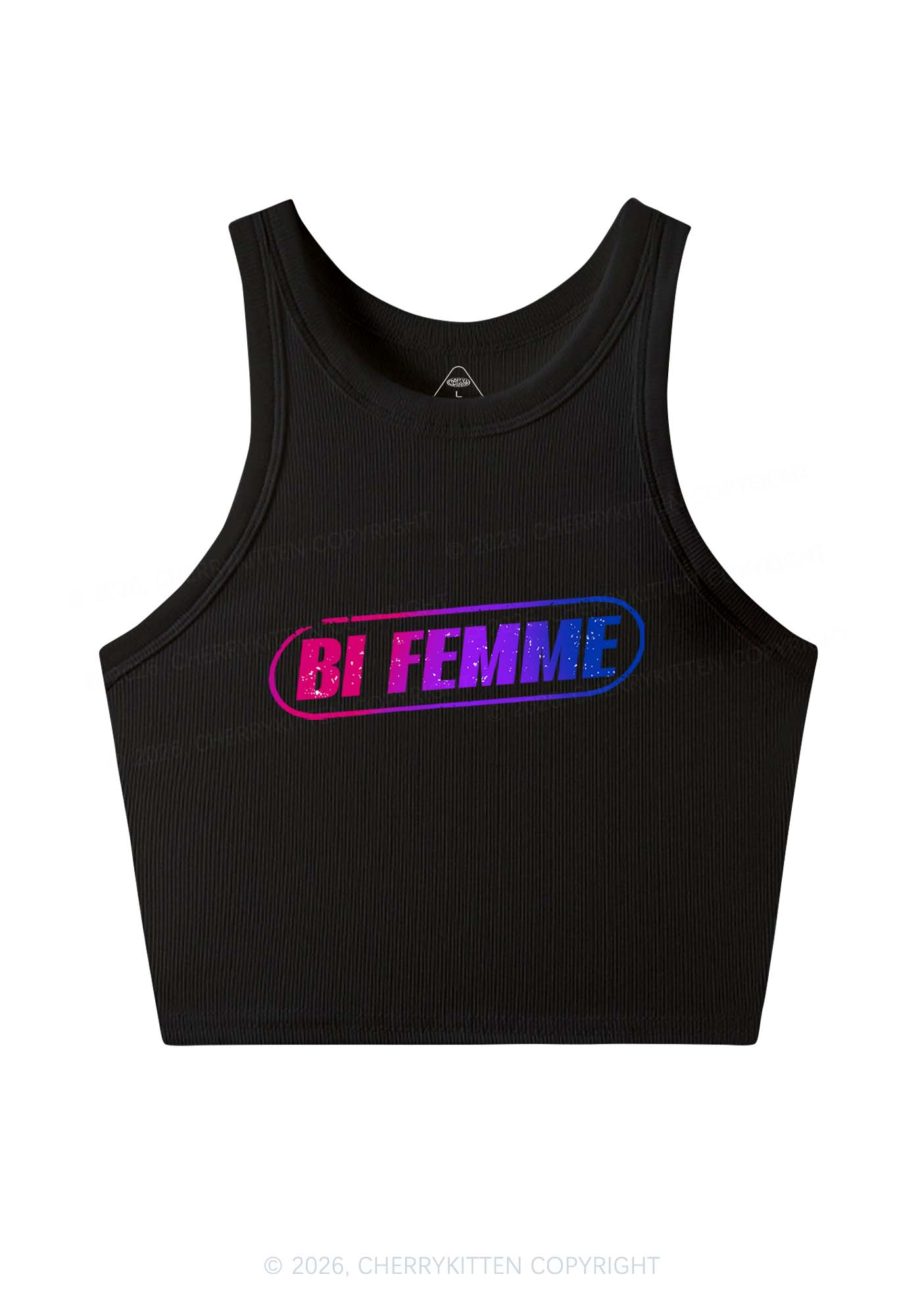 Bi Femme Pride Y2K Crop Tank Top Cherrykitten