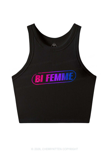 Bi Femme Pride Y2K Crop Tank Top Cherrykitten
