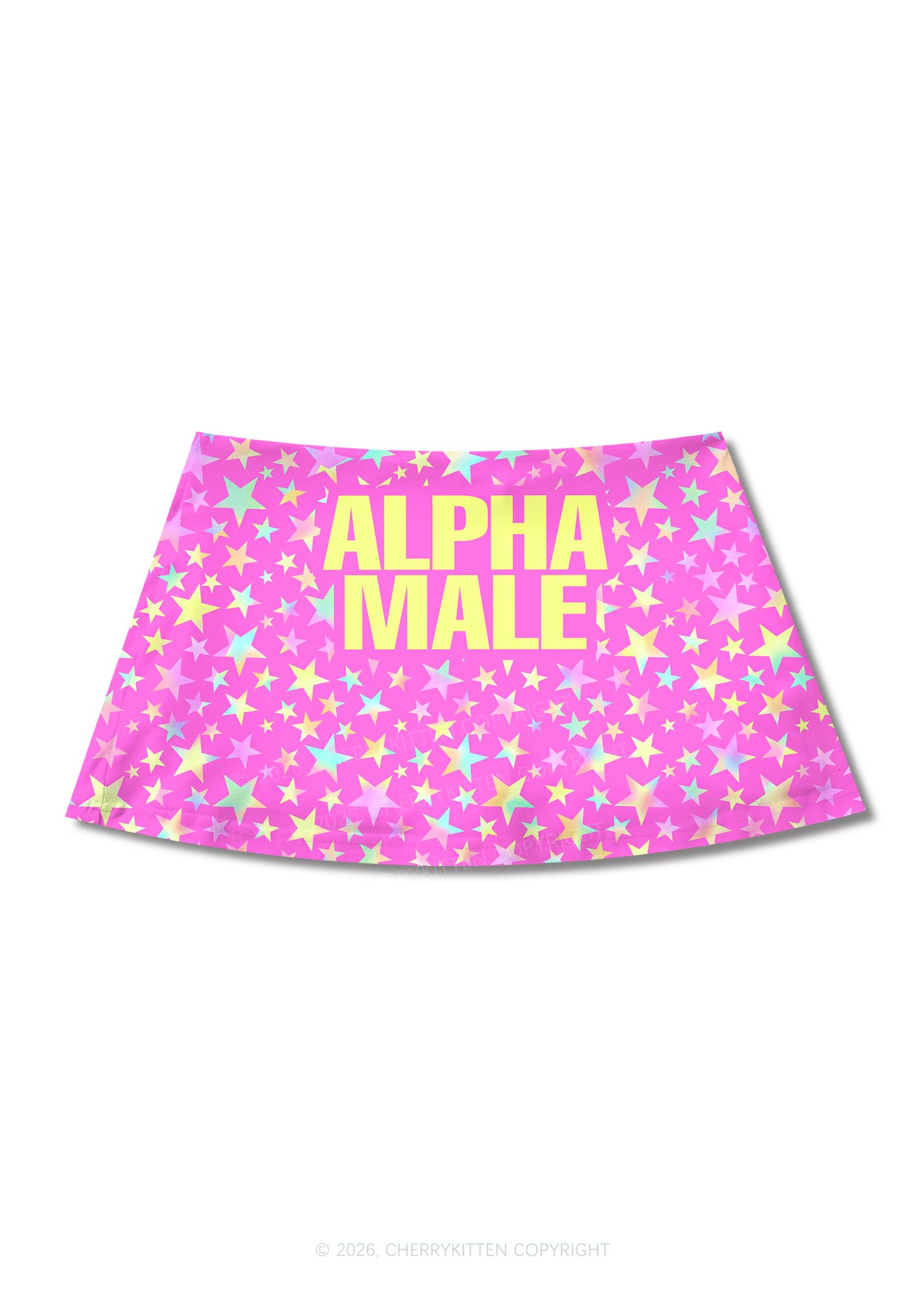 Hot Pink Alpha Male Pride Y2K Print Mini Skirt Cherrykitten