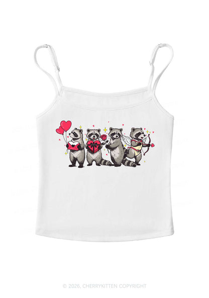 Raccoon Cupids Valentine's Day Y2K Spaghetti Strap Cami Cherrykitten