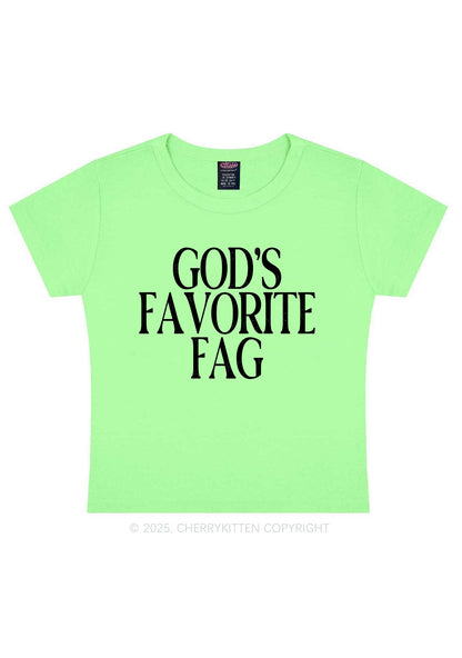 Gods Favorite Fag Pride Y2K Baby Tee Cherrykitten
