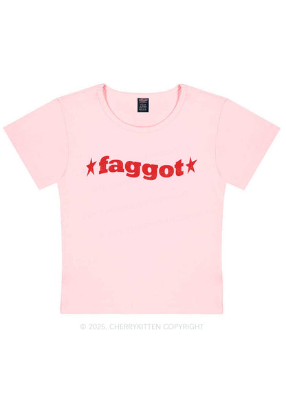 Red Faggot Pride Y2K Baby Tee Cherrykitten