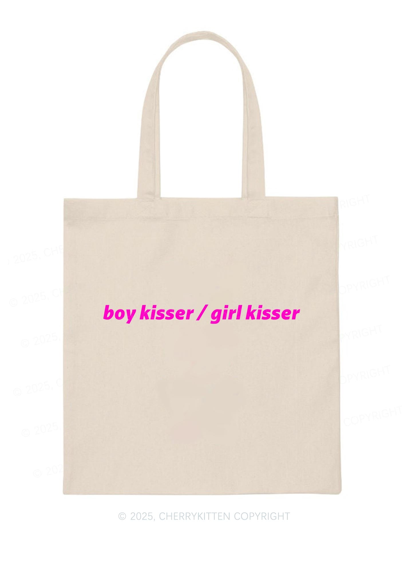 Boy Kisser Girl Kisser Pride Y2K Canvas Tote Bag Cherrykitten