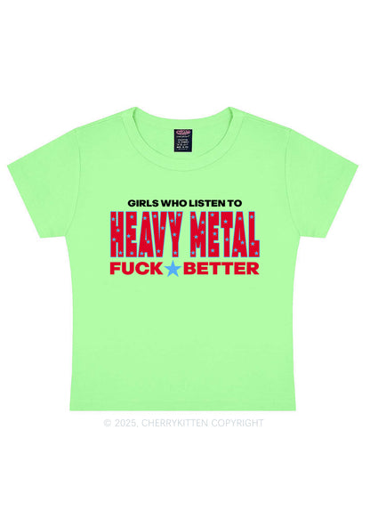 Girls Listen Heavy Metal Y2K Baby Tee Cherrykitten