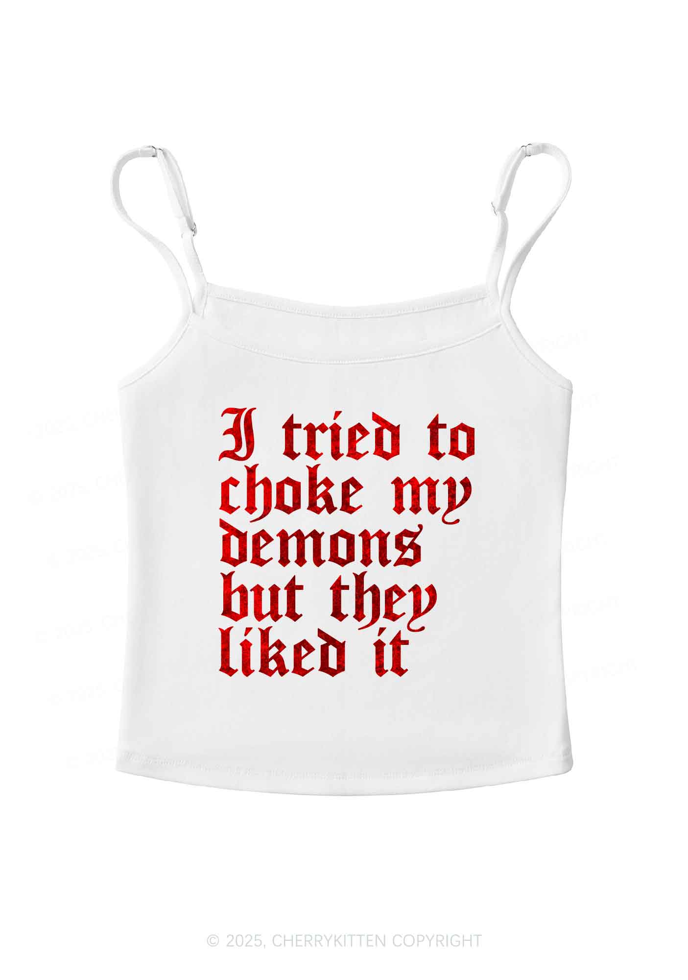 Halloween Choke Demons They Liked Y2K Spaghetti Strap Cami Cherrykitten