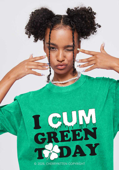 I Cxm Green Today St Patricks Y2K Washed Tee Cherrykitten