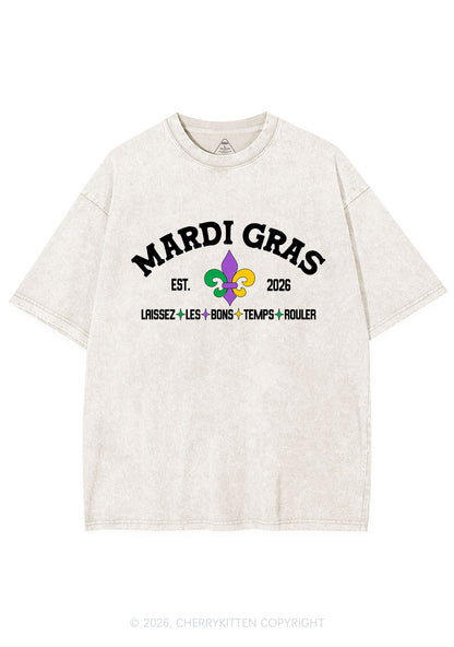 Mardi Gras Laissez Les Bons Temps Rouler Y2K Shirts Washed Tee Cherrykitten