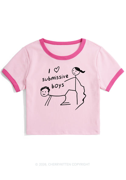 I Love S Boys Y2K Ringer Tee Cherrykitten