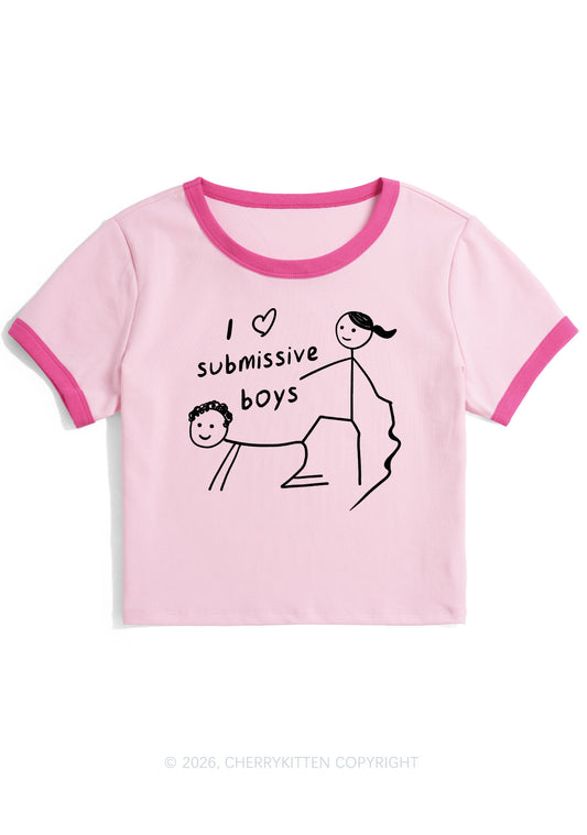 I Love S Boys Y2K Ringer Tee Cherrykitten