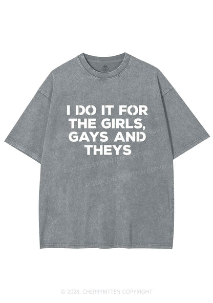 Girls Gays Theys Pride Y2K Shirts Washed Tee Cherrykitten