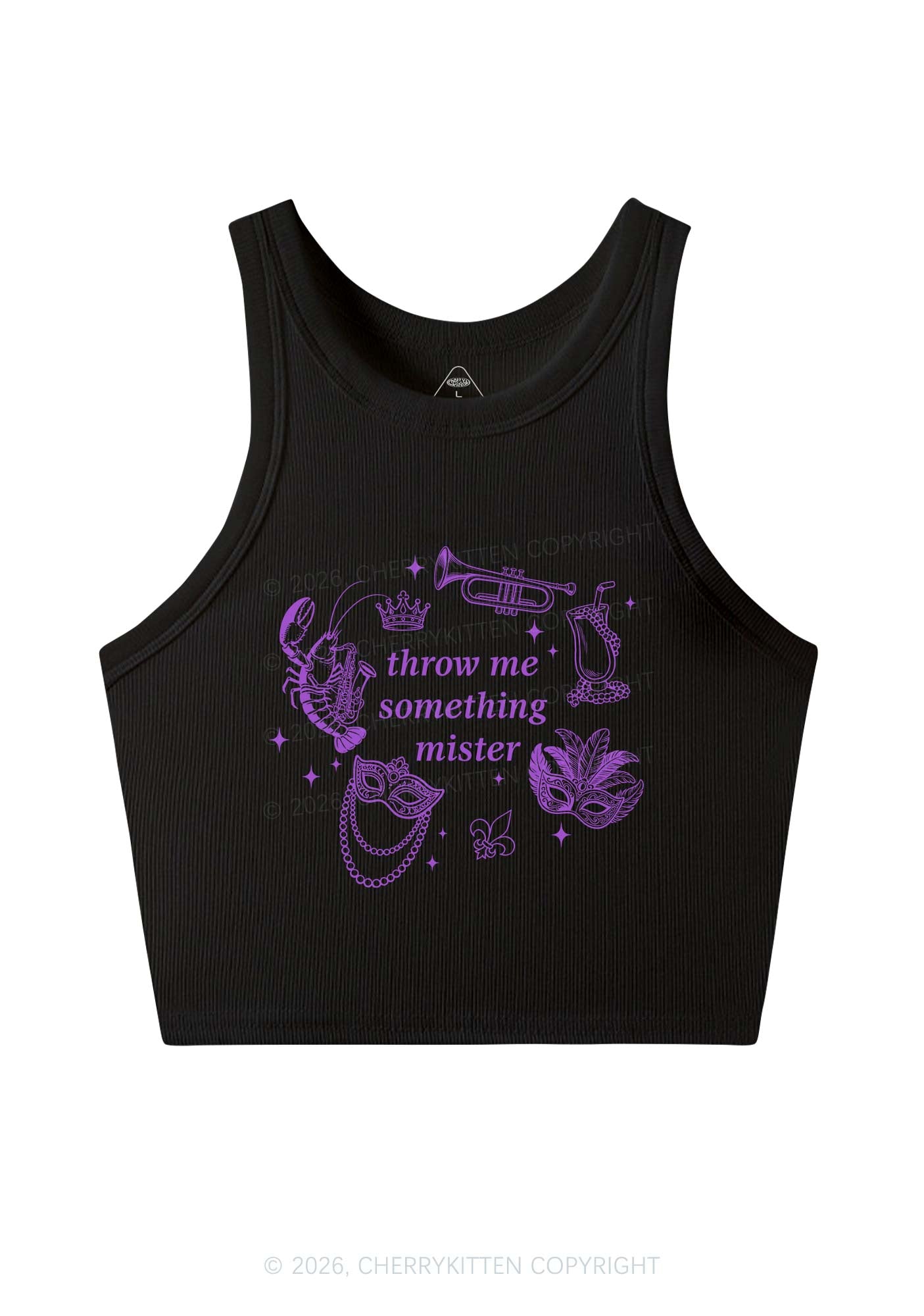 Throw Me Something Mister Y2K Crop Tank Top Cherrykitten