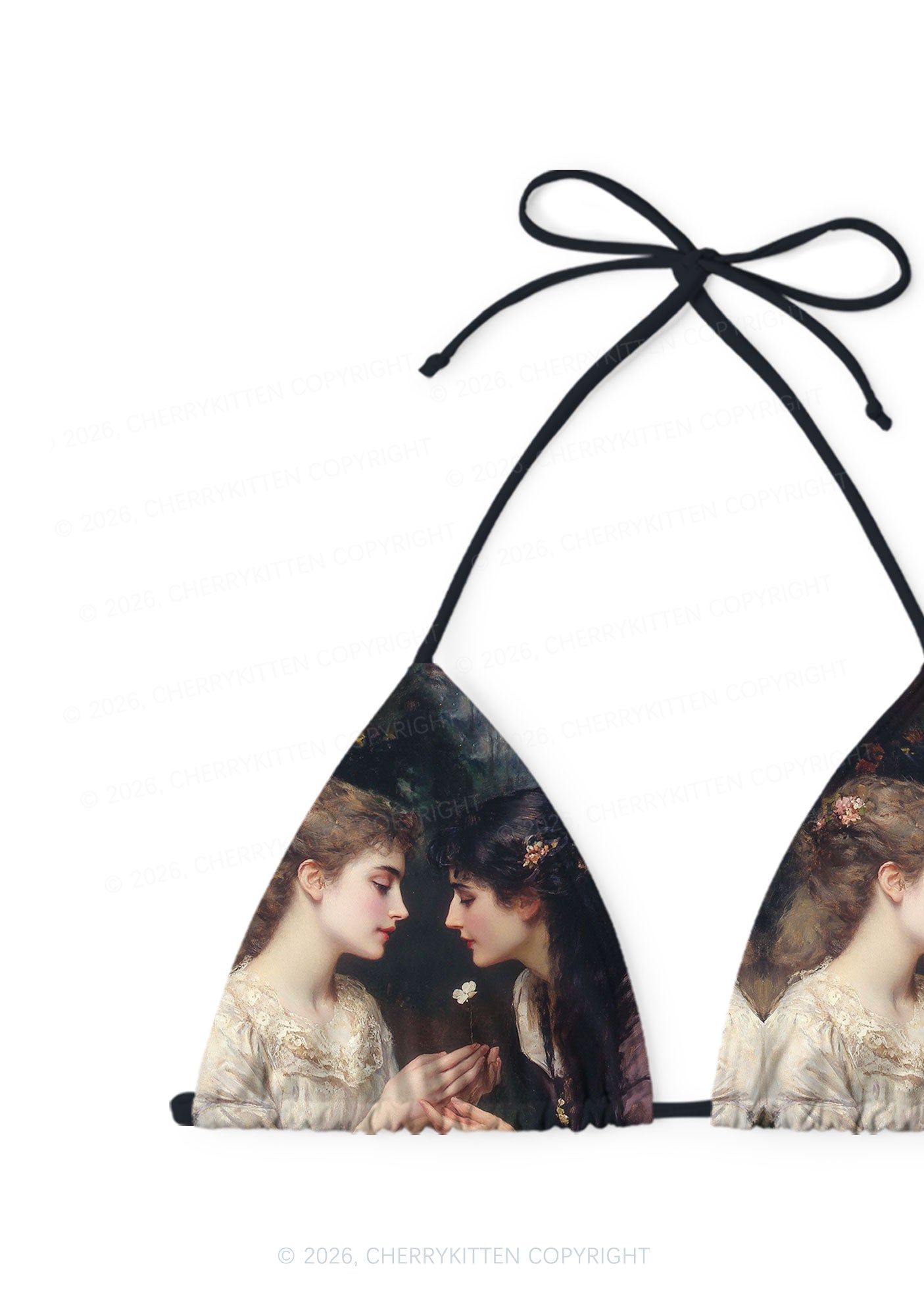 Victorian Sapphic Pride Y2K Print Bikini Set Cherrykitten