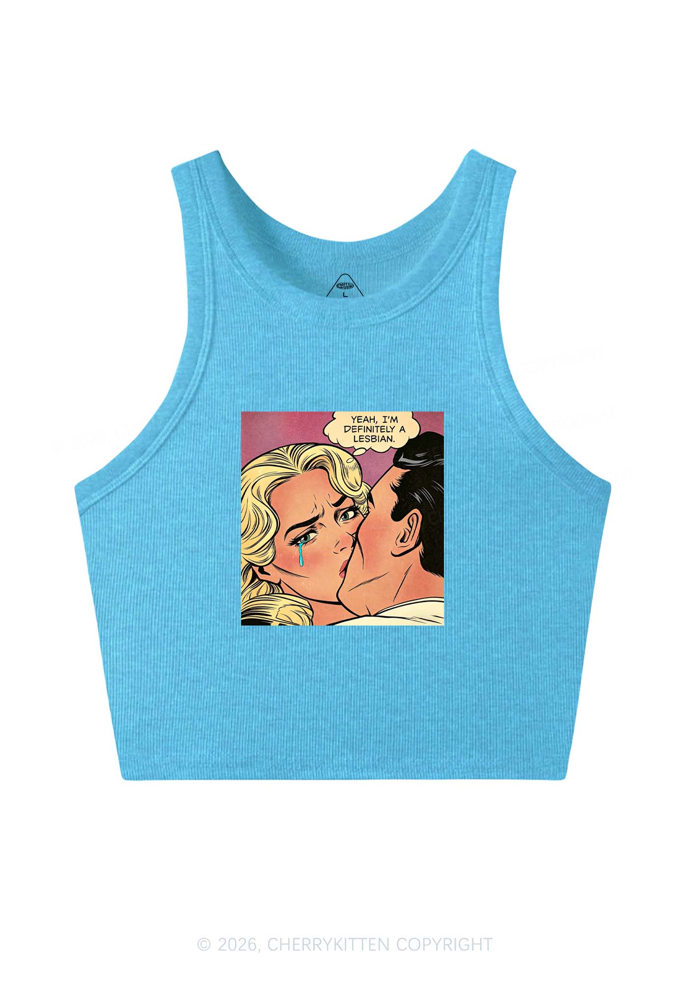 Im Definitely A Lesbian Pride Y2K Crop Tank Top Cherrykitten
