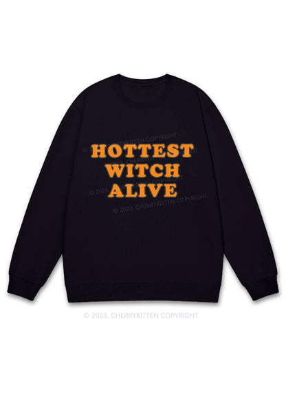 Hottest Witch Alive Halloween Y2K Sweatshirt Cherrykitten