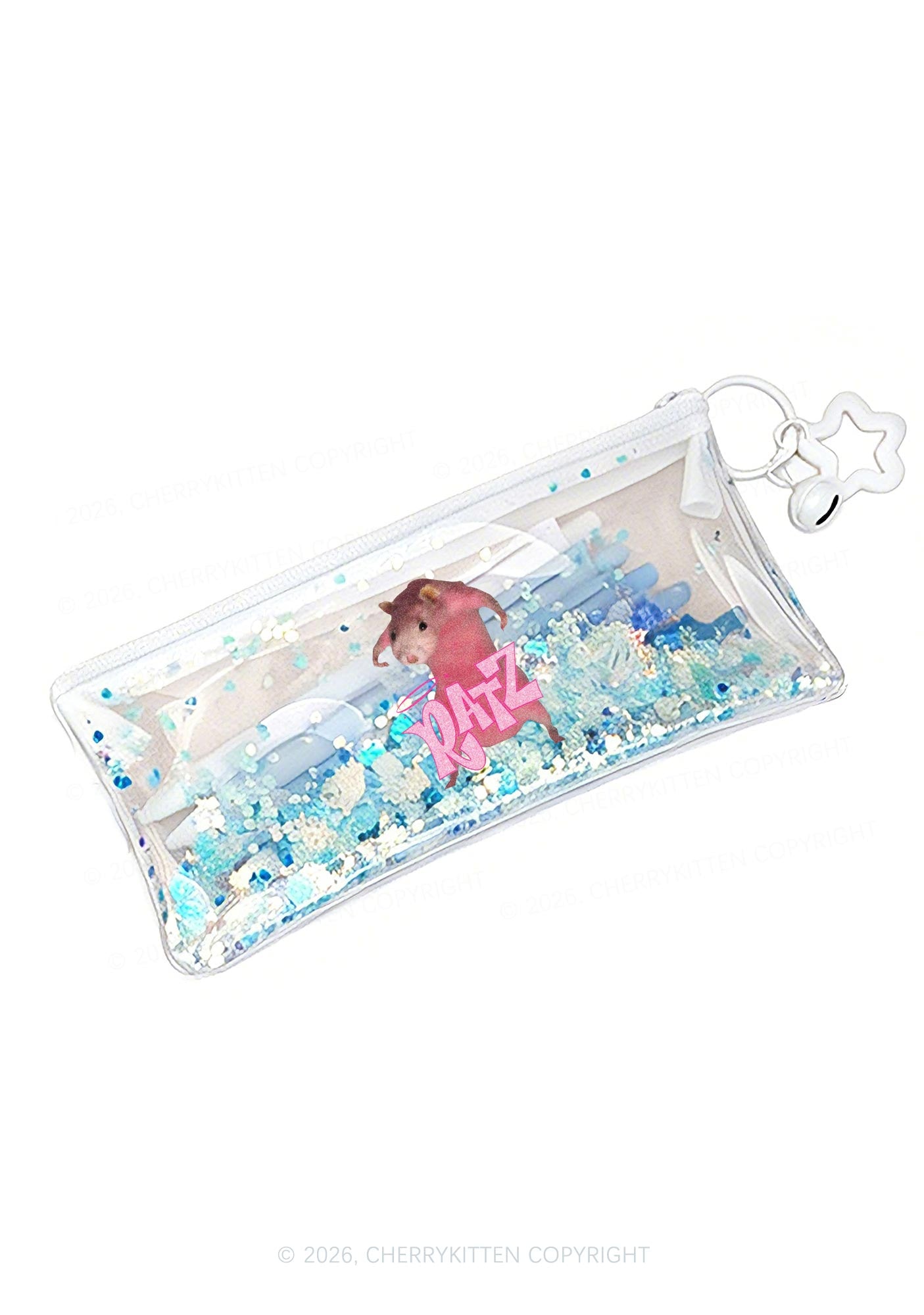 Pink Ratz Y2K Quicksand Transparent Pencil Pouch Cherrykitten