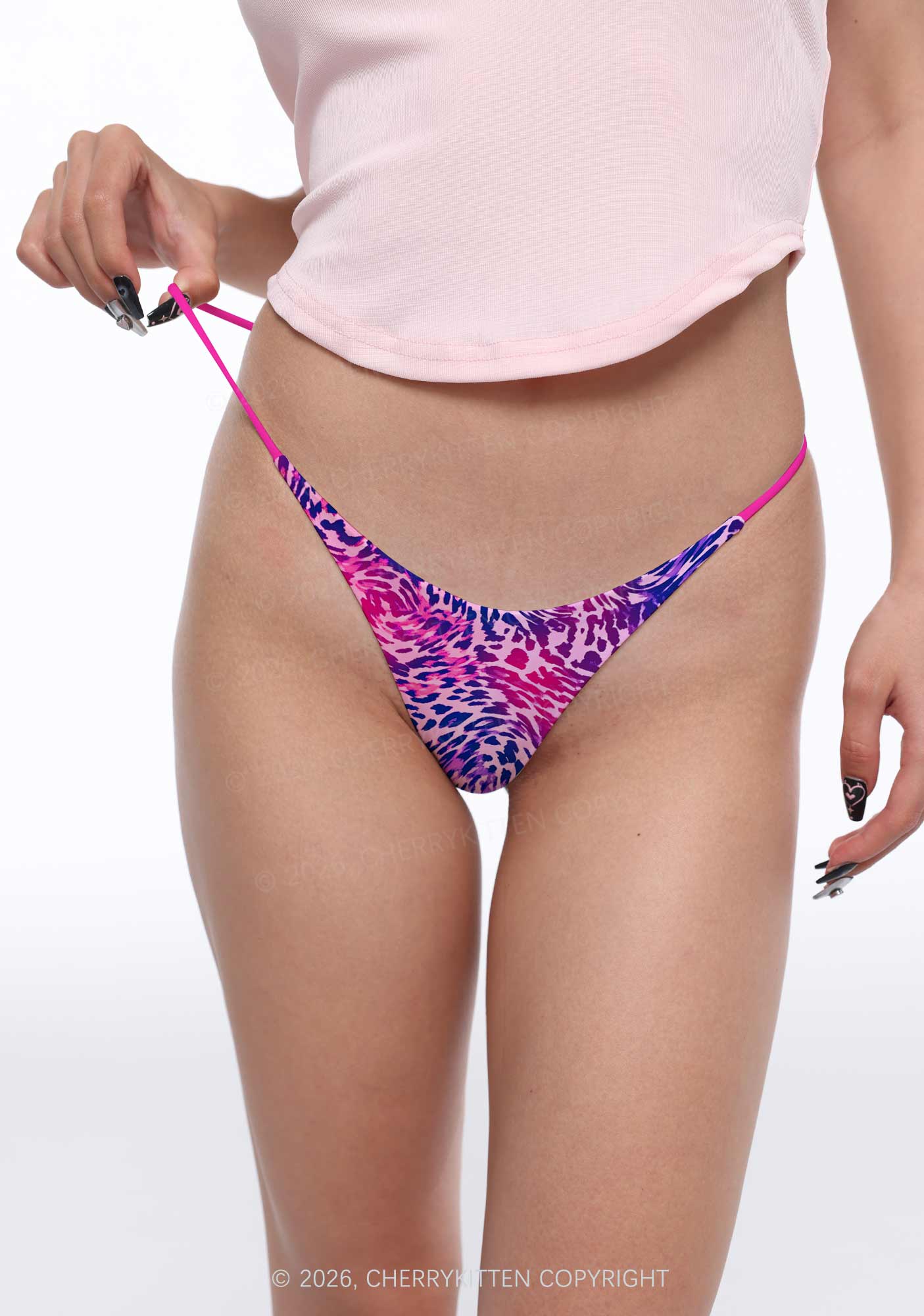 Bisexual Leopard Pride Y2K Print Bikini String Thong Cherrykitten