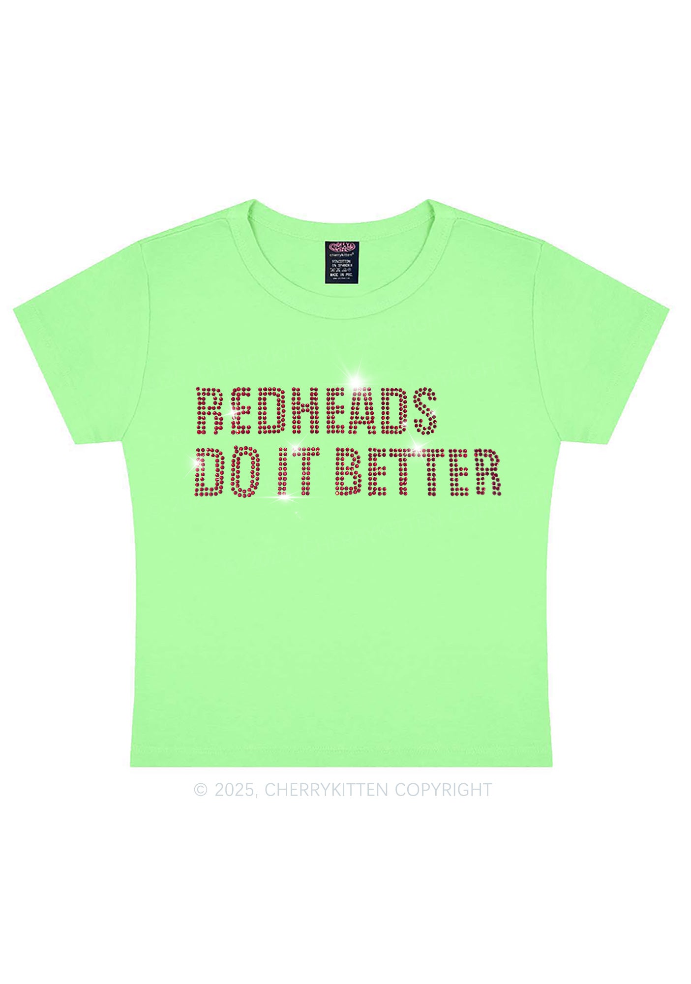 Rhinestone Redheads Do It Better Y2K Baby Tee Cherrykitten