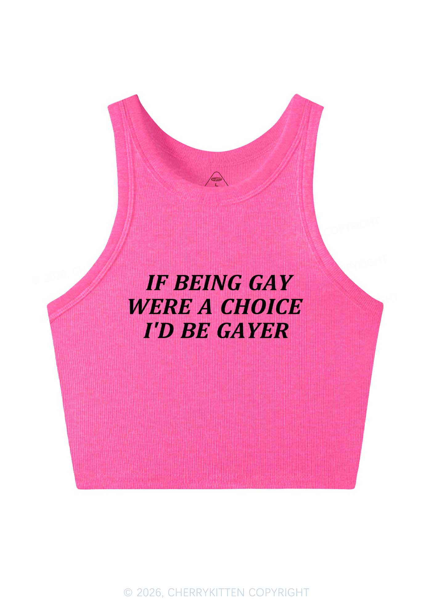 Being Gay Were A Choice Pride Y2K Crop Tank Top Cherrykitten