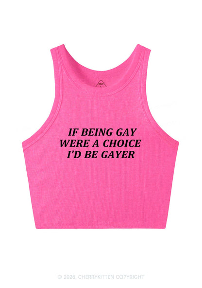 Being Gay Were A Choice Pride Y2K Crop Tank Top Cherrykitten