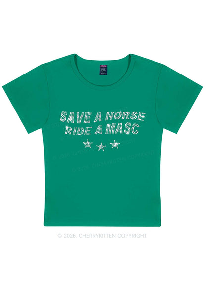 Rhinestone Ride A Masc Pride Y2K Baby Tee Cherrykitten