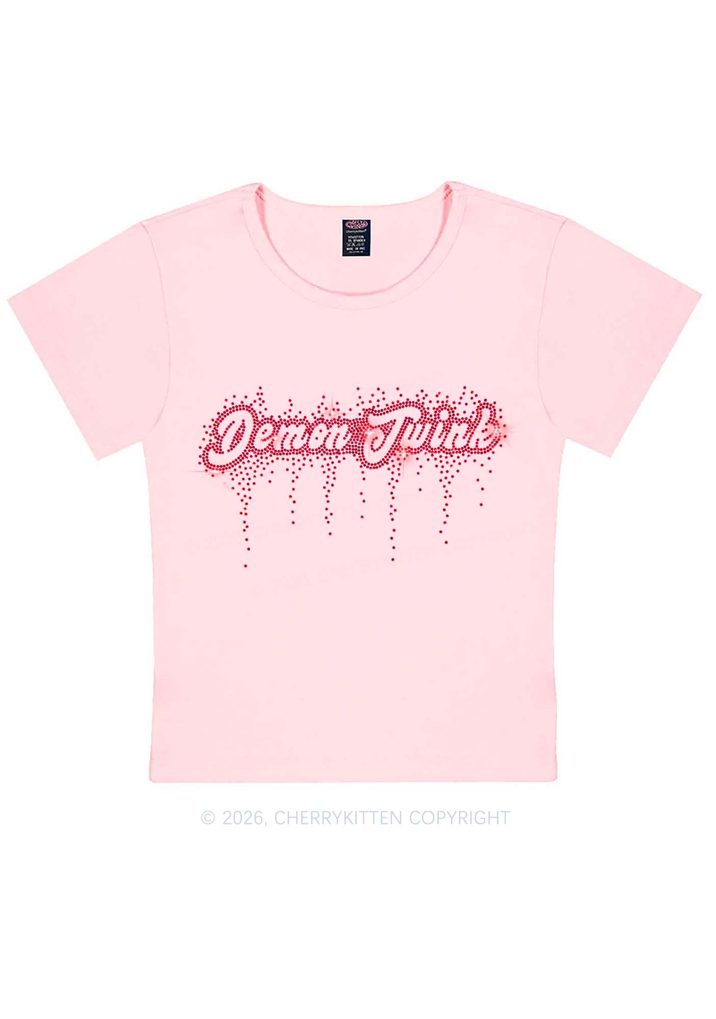 Rhinestone Demon Twink Pride Y2K Baby Tee Cherrykitten