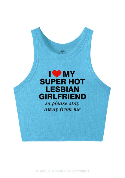I Love My Super Hot Lesbian GF Pride Y2K Crop Tank Top Cherrykitten