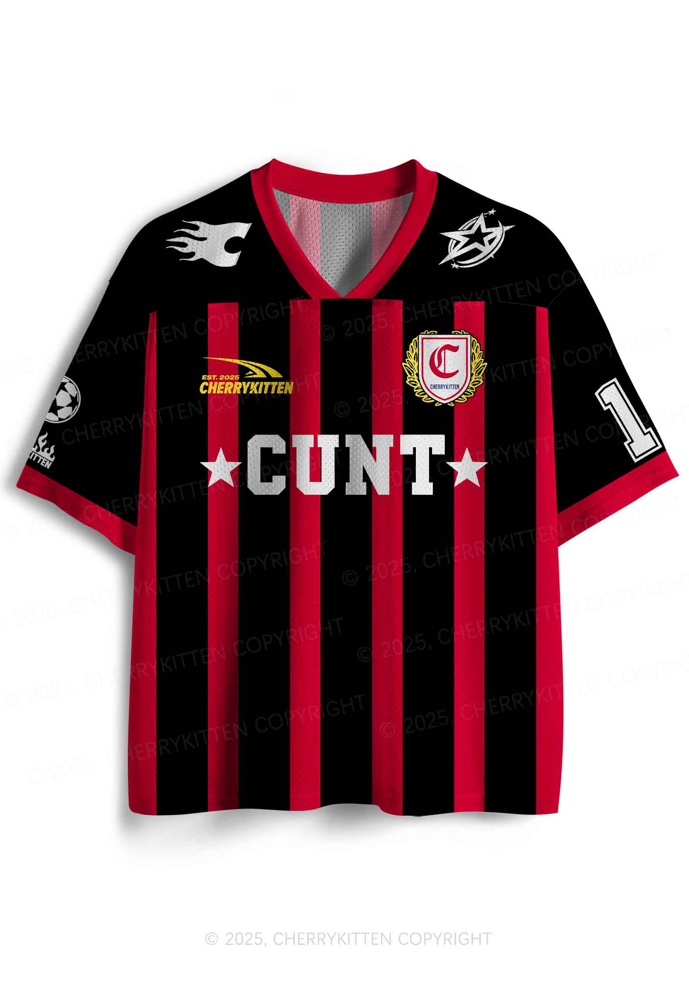 Custom Red Cxxt Stars Y2K Sport Jersey Shirts Cherrykitten