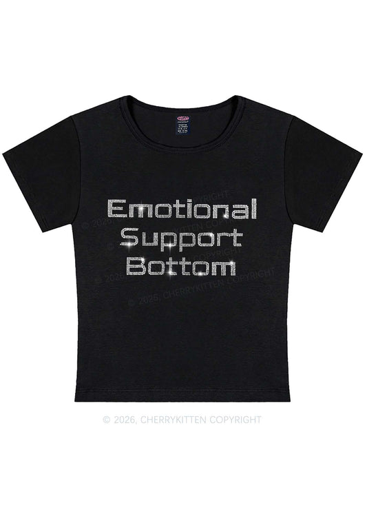 Rhinestone Emotional Support Bottom Pride Y2K Baby Tee Cherrykitten