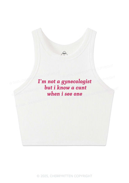 Im Not Gynecologist Y2K Crop Tank Top Cherrykitten