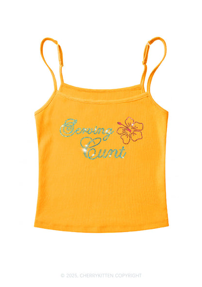 Rhinestone Serving Cxxt Y2K Spaghetti Strap Cami Cherrykitten