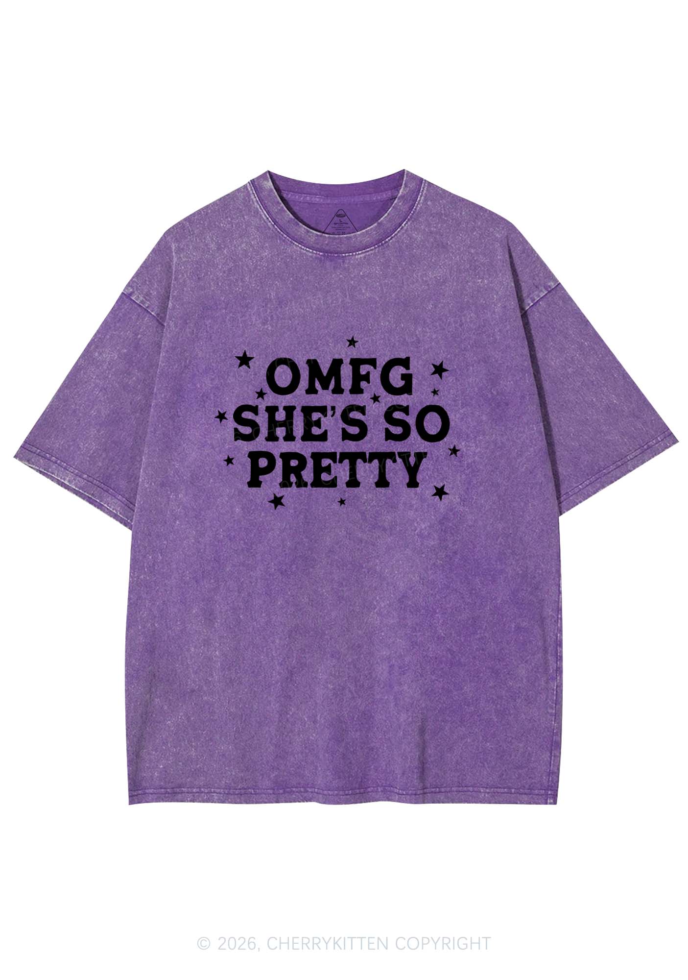 OMFG Shes So Pretty Pride Y2K Shirts Washed Tee Cherrykitten