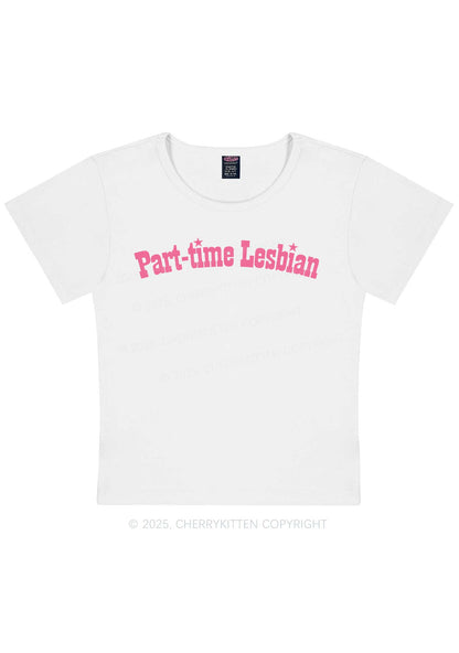 Part Time Lesbian Pride Y2K Baby Tee Cherrykitten