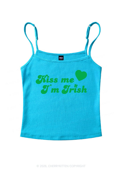 Kiss Me Im Irish St Patricks Y2K Spaghetti Strap Cami Cherrykitten
