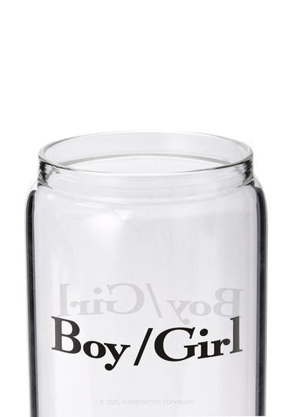 Boy Or Girl Pride Y2K Printed Glass Cup Cherrykitten