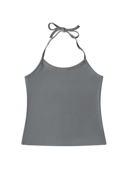 Plain Y2K Halter Neck Cami Cherrykitten