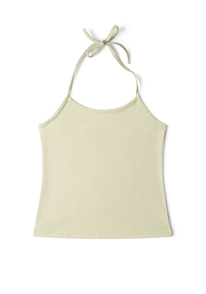 Plain Y2K Halter Neck Cami Cherrykitten