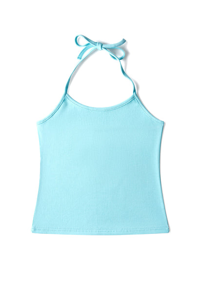 Plain Y2K Halter Neck Cami Cherrykitten